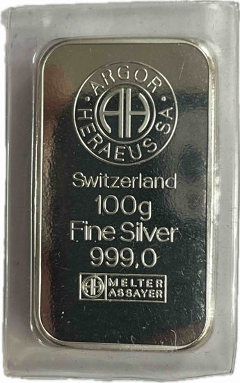 Picture of Срібний злиток 100 грам  Argor-Heraeus Швейцарія 
