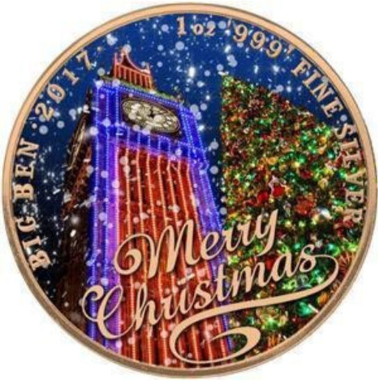 Picture of Серебряная монета "Биг Бен - Merry Christmas" 31,1 грамм, 2017 год