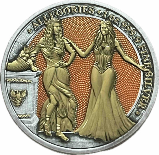 Picture of Срібна монета «Італія і Германія» Antique Finish серія Алегорія Silver Round - Germania- Italiya . Allegories 2020