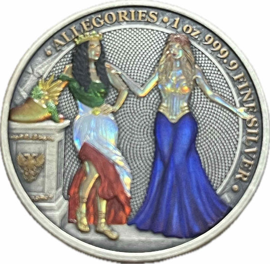 Picture of Срібна монета «Італія і Германія» Funky Holo серія Алегорія Silver Round - Germania- Italiya . Allegories 2020