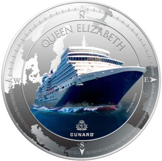 Picture of Серебряная монета "Корабль Queen Elizabeth" 31,1 грамм, 2013 год