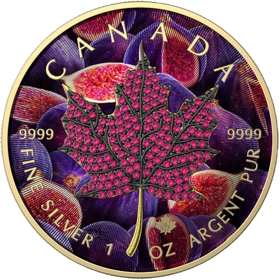 Picture of Серебряная монета "Канадский кленовый лист - Март" из серии "Времена года" 31,1 грамм, 2022 год
