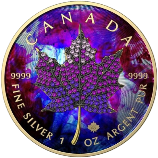 Picture of Серебряная монета "Канадский кленовый лист - Июнь" из серии "Времена года" 31,1 грамм, 2022 год
