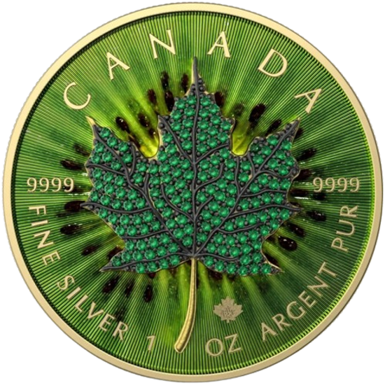 Picture of Срібна монета "Канадський кленовий лист - Травень" з серії "Пори року" 31,1 грам, 2022 рік