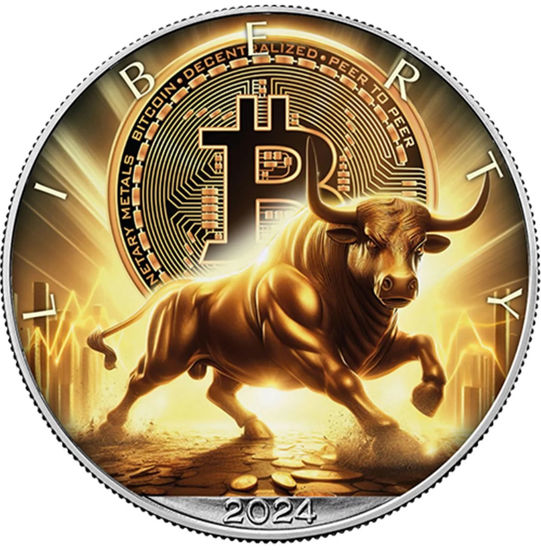 Picture of Срібна монета "Американський Орел Liberty - Bitcoin Bull" 31,1 грам, 2024 рік