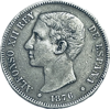 Picture of Срібна монета Іспанія 5 песета 1875-1885 Король Альфонсо XII
