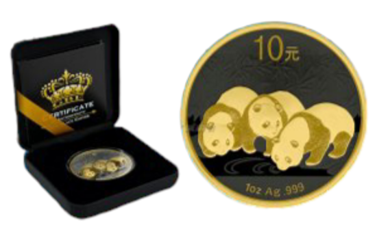 Picture of Срібна монета Панда (Gold Black Empire Edition) 31,1 грам, 2013 рік