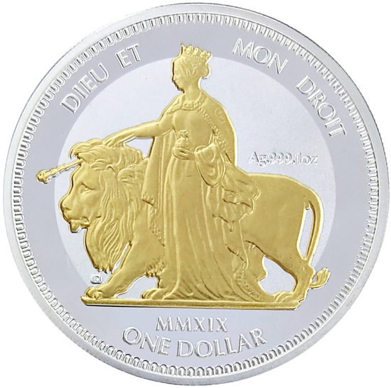 Picture of Срібна монета "Elizabeth II – DIEU ET MON DROIT" 31,1 грам, 2019 рік