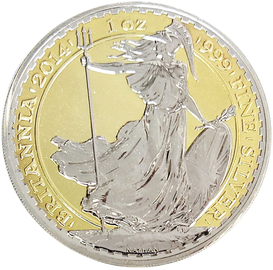 Изображение Серебряная монета "Britannia" GILDED 31,1 грам, Британия