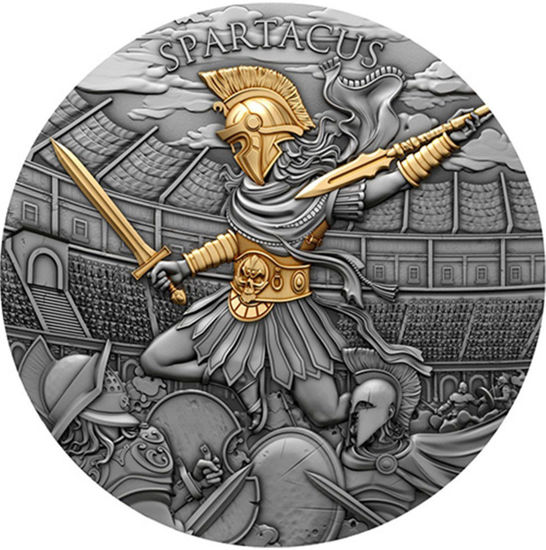 Picture of Серебряная монета "Spartacus - Спартак" 62,2 грамм, 2024 год, серия "Legendary Warriors"