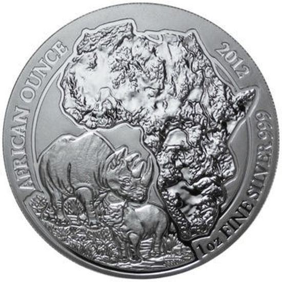 Picture of Серебряная монета "Африканская Унция - Носорог" 31,1 грамм, 2012 год