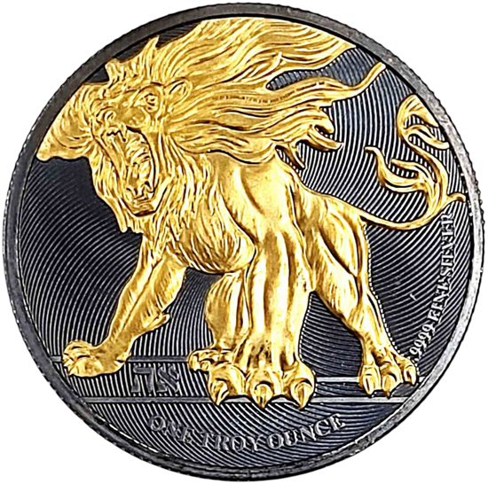 Picture of Серебряная монета "Ревущий Лев" 31,1 грамм (Gold Black Empire Edition)
