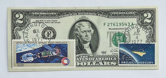 Зображення 2 долари США 1976 р. "номер - рандомний"