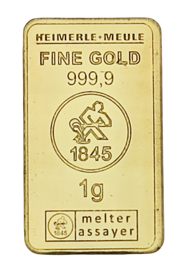 Зображення Золотий злиток 1 ГРАМ HEIMERLE-MEULE (новий)