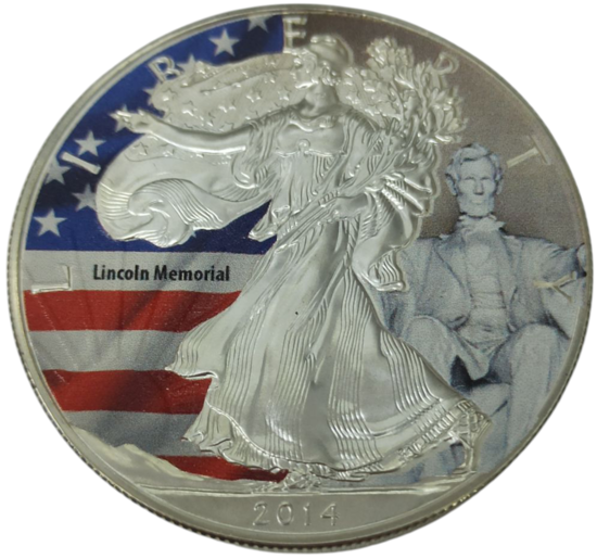 Зображення Срібна монета "Американський орел Liberty - Меморіал Лінкольна" 31.1 грам