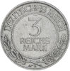 Зображення Срібна монета "3 рейхсмарки" 15 грам, 1926 рік