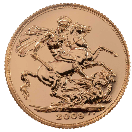 Зображення Золота монета 1/2 Соверен 4грам, 2009 рік