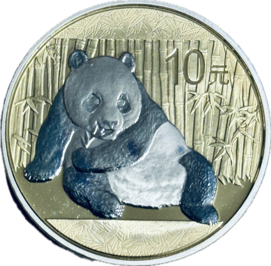 Зображення Срібна монета "Панда" GILDED 31,1 грам, 2015 рік