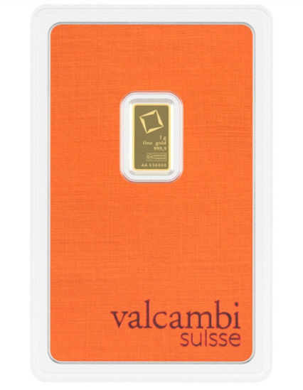 Изображение Золотой слиток 1 грамм Valcambi (новый)
