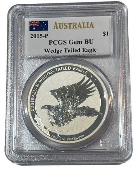 Зображення Срібна монета "Australian Wedge-Tailed Eagle - Австралійський клинохвостий орел" 31,1 грам, 2015 рік