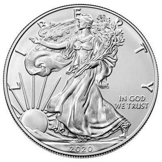 Изображение Серебряная монета "Американский Серебряный Орел Liberty" 31,1 грамм, 2020 год