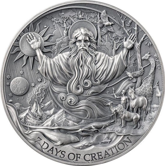 Изображение Серебряная монета "Семь дней творения мира" 62,2 грамм, 2024 год