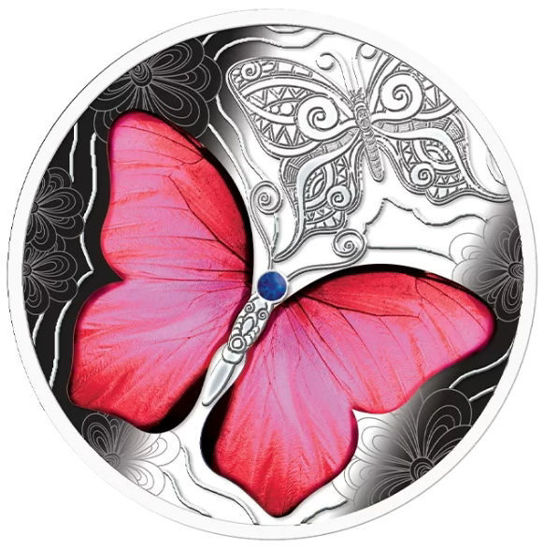 Зображення Срібна монета “Рожевий метелик” 10 грам 2020 рік