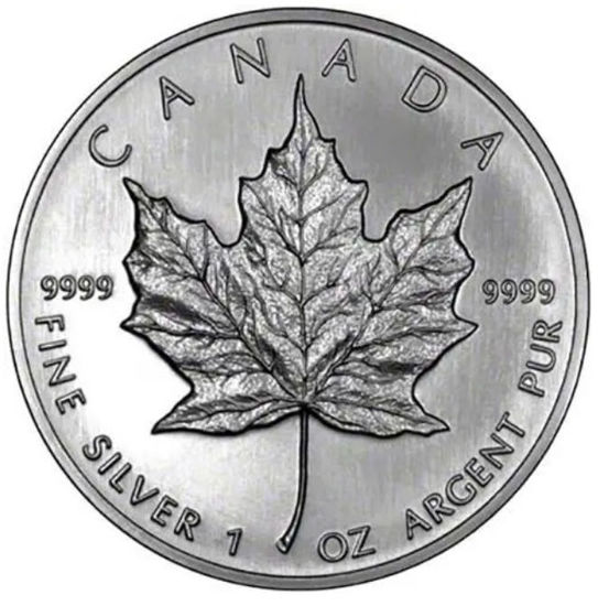 Изображение Серебряная монета "Канадский кленовый лист" 31,1 грамм 1995 год