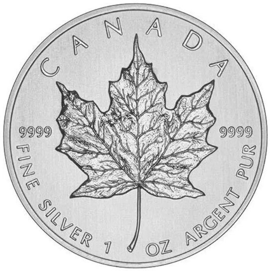 Изображение Серебряная монета "Канадский кленовый лист" 31,1 грамм 2011 год